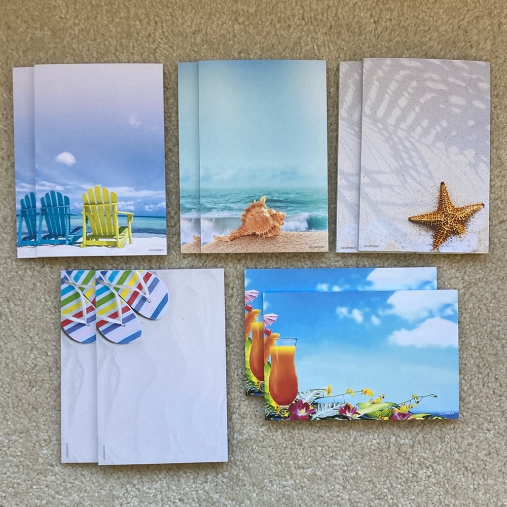 Current Beach Themed Notepads - Set of 10